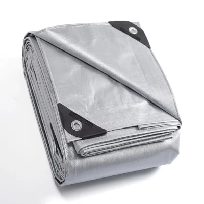 Bild av GUARD SHIELD Presenning med öljetter, vattentät 2 m x 3 m, grå presenning, tygpresenning, 160 g/㎡ skyddspresenning, slitstark, UV stabiliserad, mögelresistent
