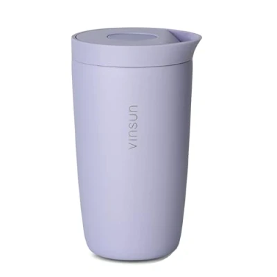 Bild av Vinsun Termosmugg Kaffe to go 350ml Rostfritt Stål, Dubbelväggig isolering, Läcksäker Resemugg för Varma och Kalla Drycker Kaffemugg med Snabbpressförslutning