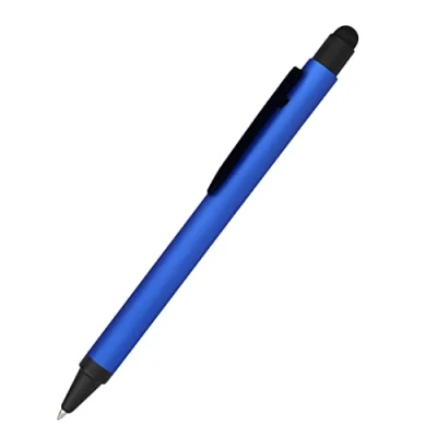 Bild av Online kulspetspenna aluminium Stylus blå, tryckkulspetspenna av aluminium, utbytbar stor kapacitet gruva, skrivfärg svart, med mjuk touch känsla, penna pekpennor, 1 styck