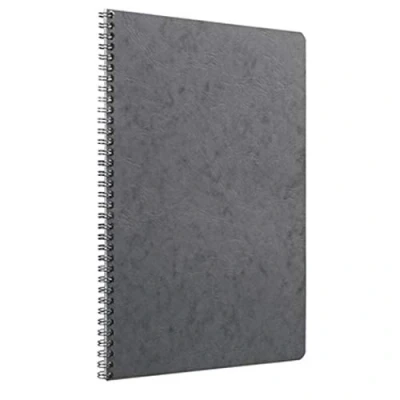 Bild av Clairefontaine 781455C Agebag spiralbok (DIN A4, 21 x 29,7 cm, 50 ark, linjerad med marginal, dubbel spiralbindning, praktisk för resor, robust och belastbar) 1 st grå