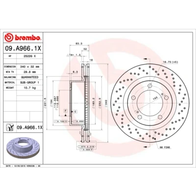 Bild av Bromsskiva BREMBO 09.A966.1X