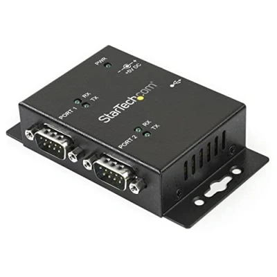 Bild av StarTech.com 2 Port Industrial Wall Mountable USB to Serial Adapter Hub with DIN Rail Clips
