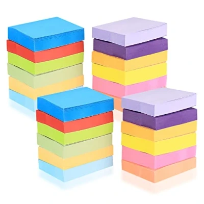 Bild av 24 pack självhäftande lappar i 12 olika färger, avtagbara anteckningar, kontorsnotisblock, 50 x 38 mm, 200 ark per färg