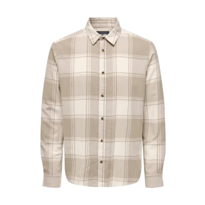 Bild av Only &amp; Sons Gudmund Checked NOOS Skjorta, Storlek: XS, Beige