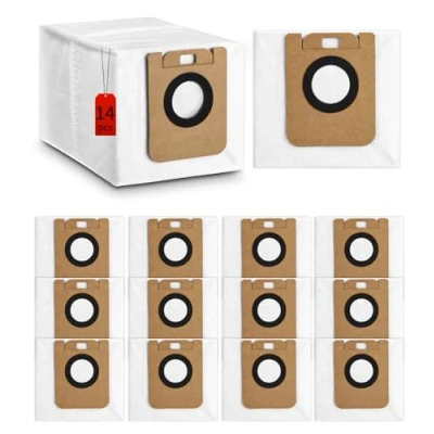 Bild av 14 stycken dammsugarpåsar tillbehörsset för Dreame D10 Plus/D10s Plus/L10 Plus reservdel tillbehör påsar dammpåse automatisk sugstation