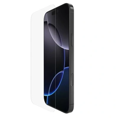 Bild av Belkin ScreenForce UltraGlass 2 skärmskydd för iPhone 16 Pro Max, reptåligt glasskydd, tunt glas testat hårdhetsgrad 9H, monteringsform applicering utan luftbubblor medföljer