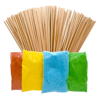 Bild av I WANT Candy Floss Kit 800 Grams of Premium Sugar + 30 pcs. untreated Wooden Sticks Best and Wood Quality for Your Perfect Cotton Experience