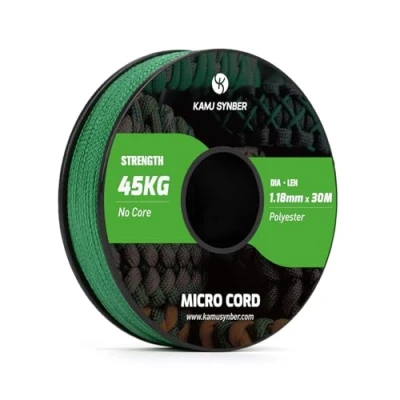 Bild av Kamu Synber Mikrosladd 1.18mm 30m Paracord Flätad Kabel för Armband, Hantverk, Nyckelringar Stöd 45 kg Kellygrön