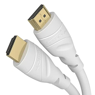 Bild av KabelDirekt 4K HDMI Kabel 10m Finns i 0,15 22,5m För varje anslutning (4K@60Hz, 2.0, High Speed med Ethernet, TV, Blu ray, PS5, Xbox Series, Switch vit)