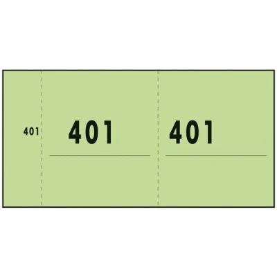 Bild av Sigel 76153 Nummerblock grön, 1 000 bitar (kontinuerligt numrerade block från till 1000, 10,5 x 5,3 cm), tillverkade av återvunnet papper, totalt 10 block, värdemärken, matmärken, garderobsnummer