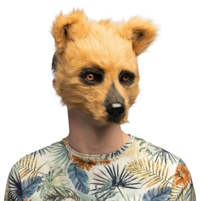 Bild av Boland djurmask av plysch för vuxna, realistisk halvmask karneval, temafest eller ett djurcosplay evenemang