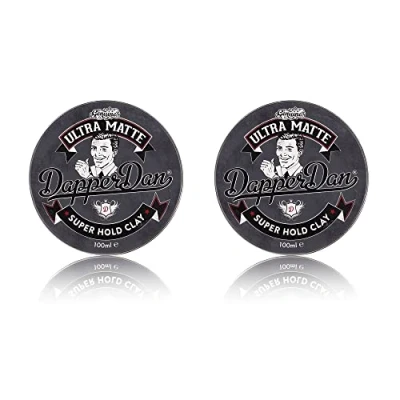 Bild av Dapper Dan Ultra Matte Hair Clay,Ultra Long lasting Hold With A Finish, Subtle Vanilla and Raspberry Fragrance, 2 x 100 ml