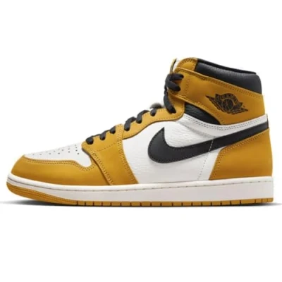 Bild av NIKE Air Jordan 1 retro hög OG Gul ockra (DZ5485 701, ockra/segl/svart), ockra/segl/svart, 43 EU
