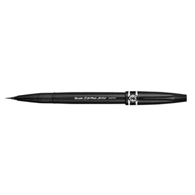 Bild av Pentel SESF30C AX penselskylt penna konstnär pensel med extra fin penselspets, 1 st, svart