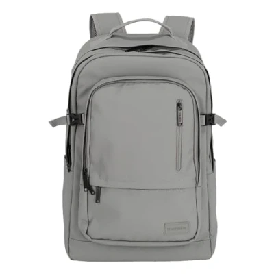 Bild av Travelite Ryggsäck av vattenavvisande material, vadderat laptop fack 15,6 tum, Basic dagryggsäck med fästfunktion, 48 cm, 28 liter, 900 gram, LJUSGRÅ, Vardagsryggsäckar