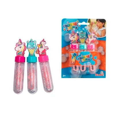 Bild av Simba 107286206 Bubble Fun Mini Tvålbubbelstav Enhörning, set om 3, 3 x 30 ml lut, från år