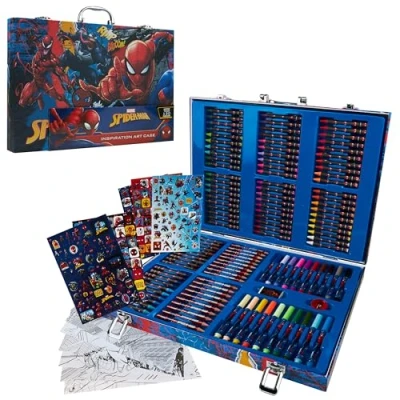 Bild av Marvel Avengers konstset för barn Målarpennor Kritor 130 delar Spiderman Art Supplies Pojkar Presenter (Multi Spiderman)