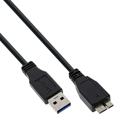 Bild av InLine 35405 USB 3.0 kabel, A till Micro B, svart, 0,5 m, 1 st