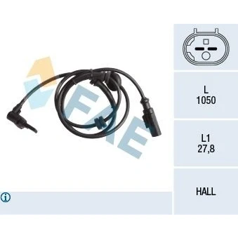 Bild av ABS givare, Sensor, hjulvarvtal, Framaxel, fiat bravo ii, stilo, stilo multi wagon, lancia delta iii, 46784471, 46816928, 51792165