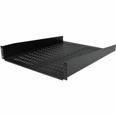 Bild av StarTech.com 2 U 19 fast monterad golvyta för serveringshylla/skåp upp till 22 kg ventilerad plats serveringsskåp 55 cm djup
