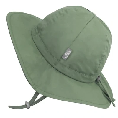 Bild av Jan &amp; Jul Grow with Me bomullflapper solhatt för spädbarn och barn, Juniper grön, 0 6 månader