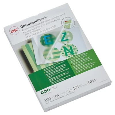 Bild av GBC Lamineringsfickor, A4, Glansiga, 2 x 125 Mikron, 100 Pack, 3200723