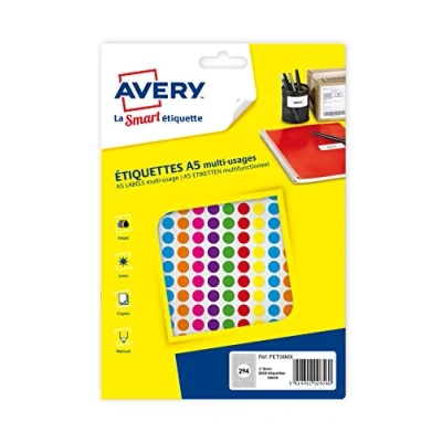 Bild av AVERY Fodral med 2058 självhäftande pellets, diameter 8 mm
