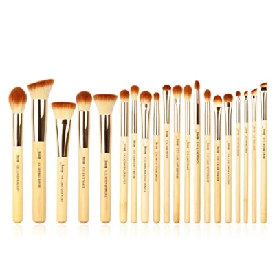 Bild av Jessup pinceaux 20 pièces bambou de maquillage professionnel ensemble brosse outils kit fond teint poudre yeux Shader