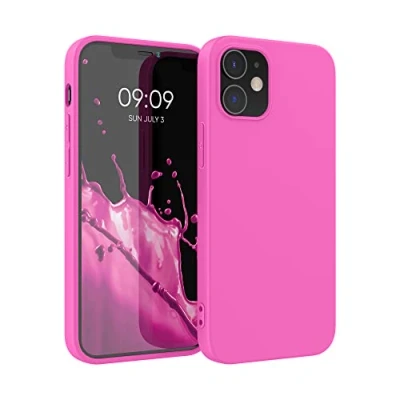 Bild av kwmobile fodral kompatibelt med Apple iPhone 12/iPhone 12 Pro mjukt smalt skyddande TPU silikonskydd magenta