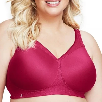 Bild av Glamorise dam plus storlek MagicLift sömlös sport bh trådlös 1006, Rubinröd, 105F