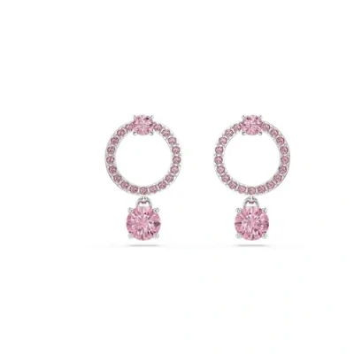 Bild av Swarovski Attract DROP Round CUT Örhänge, Storlek: One Size, Pink