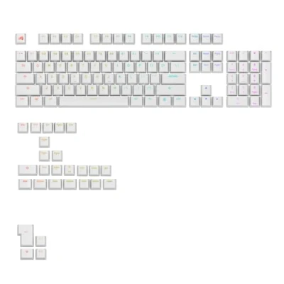 Bild av Glorious GPBT Backlit Keycaps, ANSI Layout (US), PBT, Dye Sub Weiß