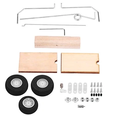 Bild av RC Landing Gear, DIY Metal Wood Fixed Wing Model Airplane Gear Wheel Universal Set of Accessories