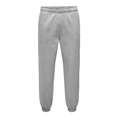 Bild av ONLY &amp; SONS Onsdan Life RLX Heavy Sweat Pants Noos sweatpants, Ljusgrå melange, XL