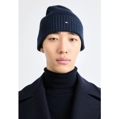 Bild av Tommy Hilfiger FLAG PIMA Beanie Unisex Mössa, Storlek: One Size, Space blue