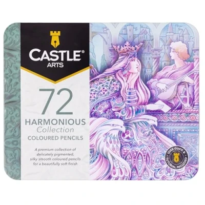 Bild av Castle Art Supplies 72 harmoniska färgpennor set nya, unika färger för konstnärer och kräsna Kvalitet mjuka kärnledningar Skyddad i presentationsburk