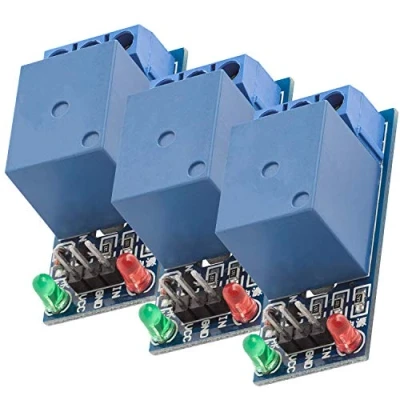 Bild av AZDelivery 3 x 1 relä 5V KF 301 modul lågnivåutlösare kompatibel med Arduino och Raspberry Pi inklusive e book