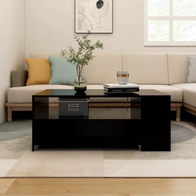 Bild av Soffbord svart 102x55x42 cm konstruerat trä