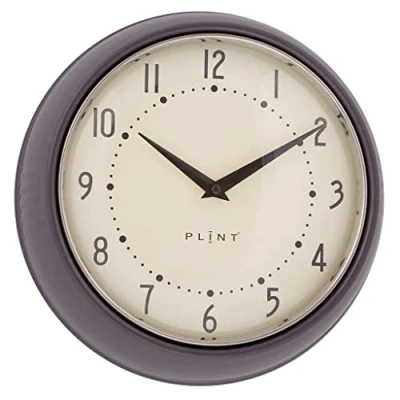 Bild av PLINT Retro Wall Clock Silent Non Ticking Decorative Almost Modern Black Color Clock, Style Decoration for Kitchen Living Room Home, Office, School, Easy to Read Large Numbers