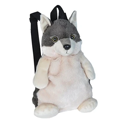Bild av Wild Republic 20991 Ryggsäck varg, mjuk integrerad ryggsäck, gosig leksak, 36 cm, multi