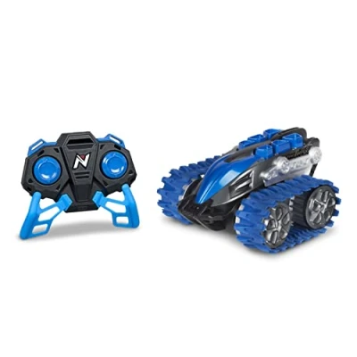 Bild av Nikko 10182 Nano Trax fjärrstyrd RC bil, mini offroad bandfordon, liten tank med 360 rotation och coola stunts, leksaksbil för barn från 6 år vuxna, ca 15 cm, blå