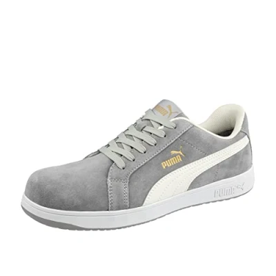 Bild av PUMA Safety Ikonic Low S1PL ESD FO HRO SR unisex säkerhetsskor halkfri metallfri fiberglaslock, GRÅ, 43 EU