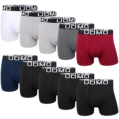 Bild av L&amp;K 10 pack retrokalsonger herr, boxershorts, bomull, svarta, flerfärgade underkläder, 1116, 4XL