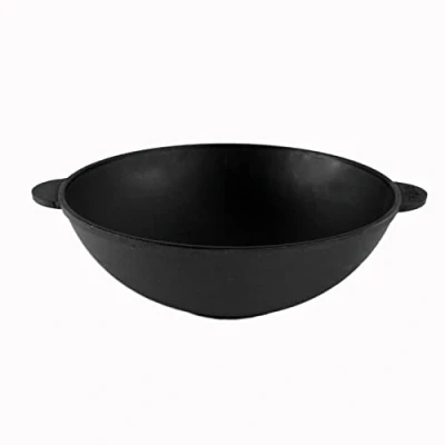 Bild av 4BIG.fun wokpanna 3,7 l gjutpanna asia wok Ø 28 cm gjutjärn, stekpanna gjord av gryta induktion kazan grill pow lämplig för