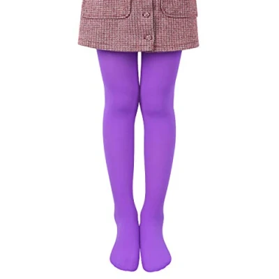 Bild av L&amp;K II Flickor balettstrumpbyxor dansstrumpbyxor med fot 80 DEN ogenomskinliga mikrofiber storlek 86152 färgad 27251, lila, 134/140 cm