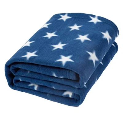 Bild av Dreamscene flanell fleece stjärnor överkast över sängen varm mjuk filt plysch för barn soffa, marinblå 127 cm x 152