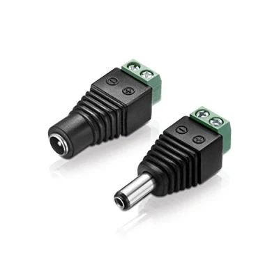 Bild av Lågvolts adapterset (5 x terminalblock 2 polig till DC håluttag 5 ihålig kontakt), 5,5 2,1 mm, svart