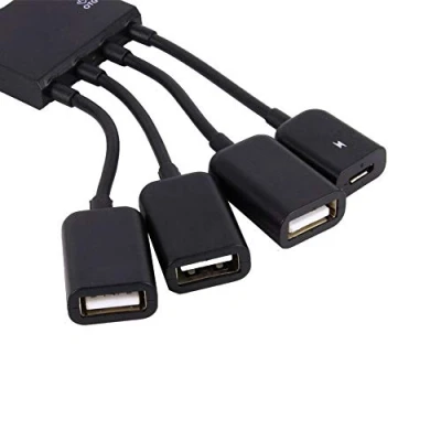 Bild av PUSOKEI 4 Port Micro USB Splitter Hub Multipurpose Power Charging OTG Cable för Android Tablet Pc och Smart Phone Black