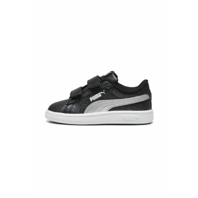 Bild av PUMA Smash 3.0 Glitz Glam V INF, Bebis Sneaker, Flickor, Svart Silver Vit, 21 EU, White, EU
