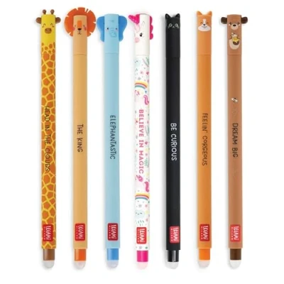 Bild av Legami set med raderbara pennor, paket, 7 gelpennor, sudda ut, söta Kawaii pennor (mignon)